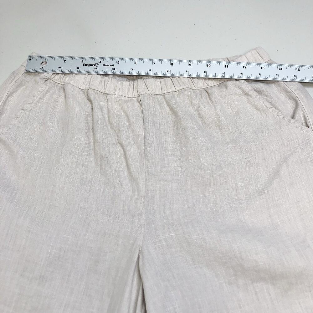 Women's Frank & Eileen Wide Leg, 100% Linen, Pull-on Pants in sand, Size Small - Picture 3 of 7